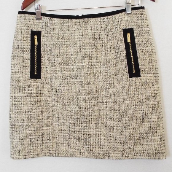 Vince Camuto Dresses & Skirts - Vince Camuto Cream Black Gold Tweed Skirt